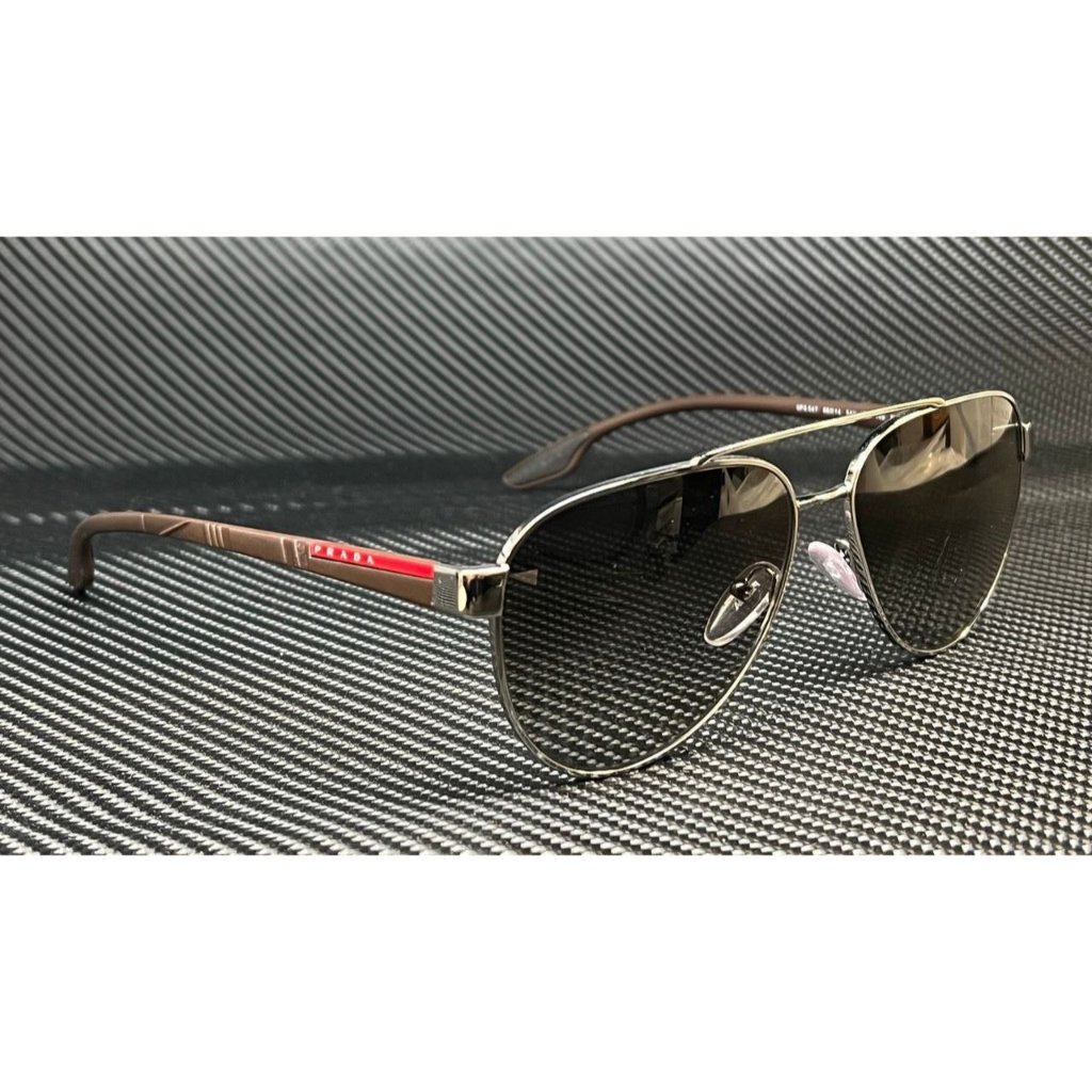 New - Prada Gunmetal Men's Gradient 58mm Sunglasses